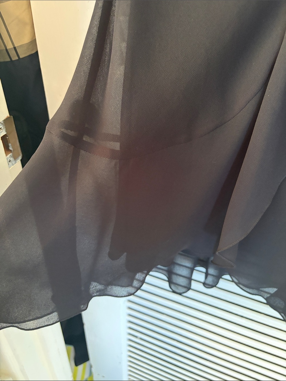 Aritzia Black Sleeveless Ruffle V-Neck Mini Dress - Picture 4 of 4